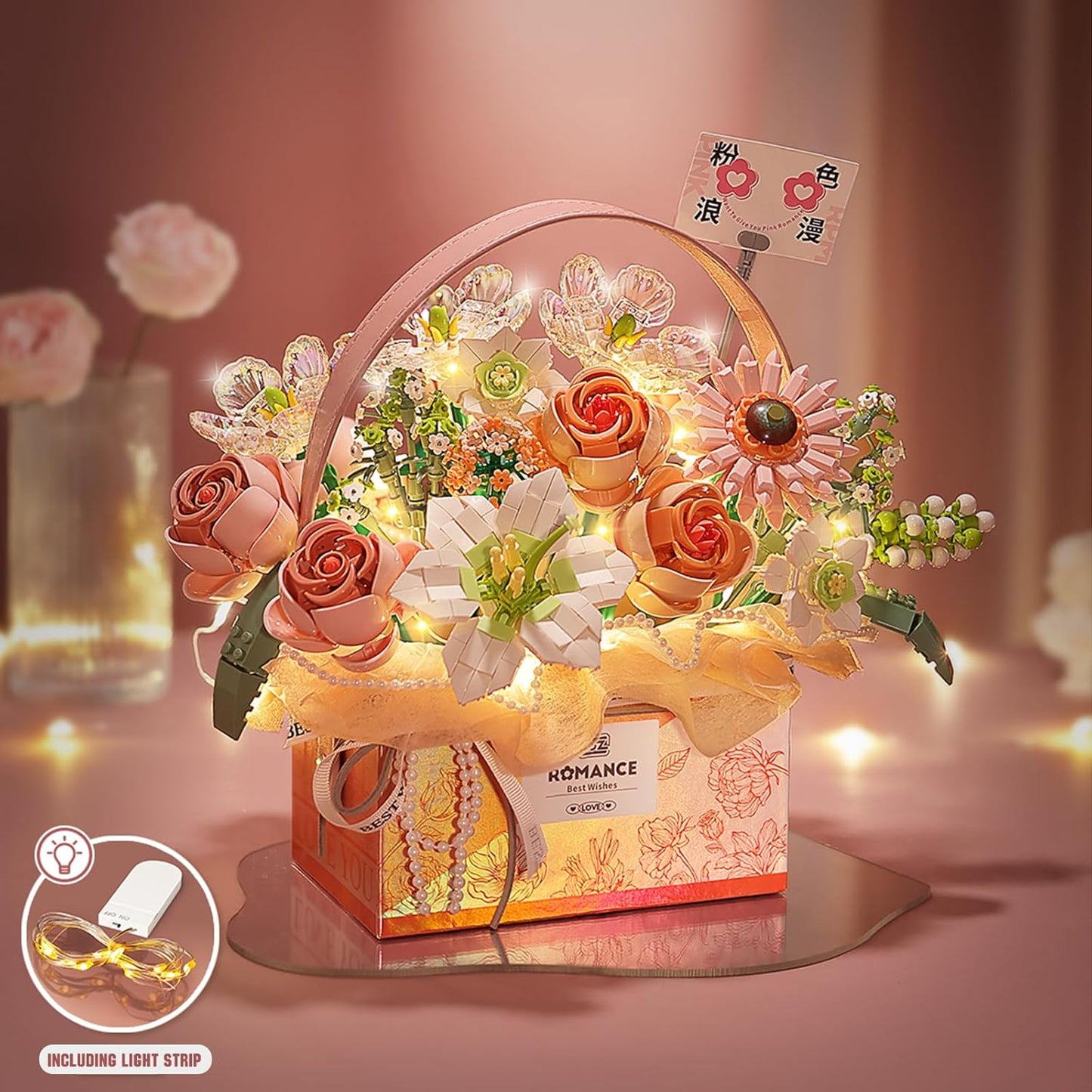 BloomBricks™ - Radiant Rose Basket